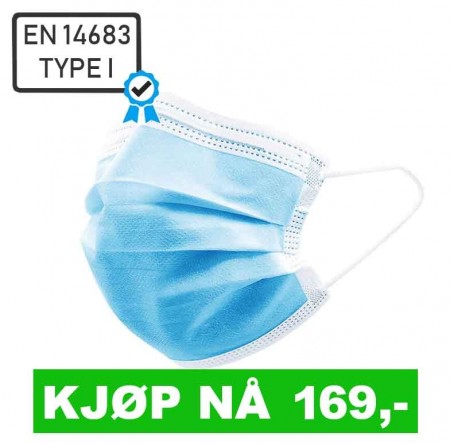 Munnbind medisinsk 50pk Type I CE-sertifisert