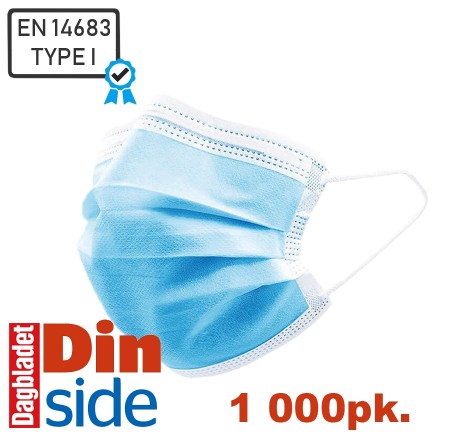 Munnbind medisinsk 1000pk Type I CE-sertifisert
