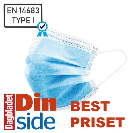 Munnbind medisinsk 50pk Type I CE-sertifisert
