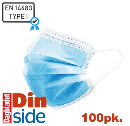 Munnbind medisinsk 100pk Type I CE-sertifisert